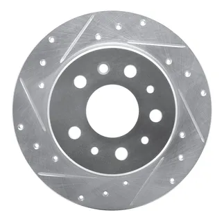R1 Concepts EDZ-63003L Brake Rotor Drilled and Slotted Silver